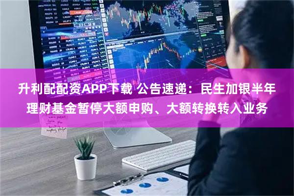 升利配配资APP下载 公告速递：民生加银半年理财基金暂停大额申购、大额转换转入业务